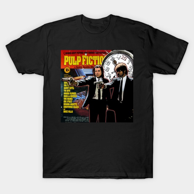 Pulp Fiction Montage T-Shirt by 3 Guys and a Flick